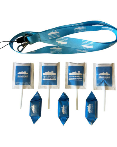 Advertising lanyards and sweets
