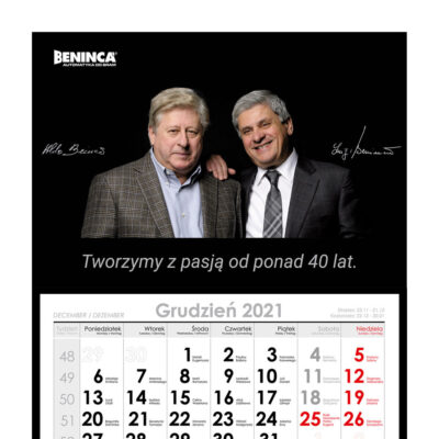 Beninca tripartite calendar