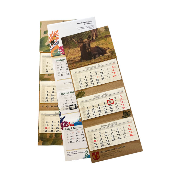 kalendarze trójdzielne ekologiczne