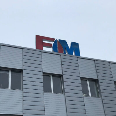 Logo on the building